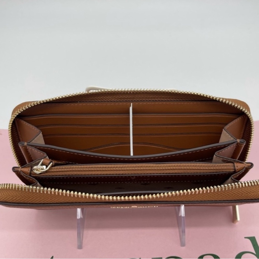 kate spade tan leather zip-around wallet - Picture 7 of 8